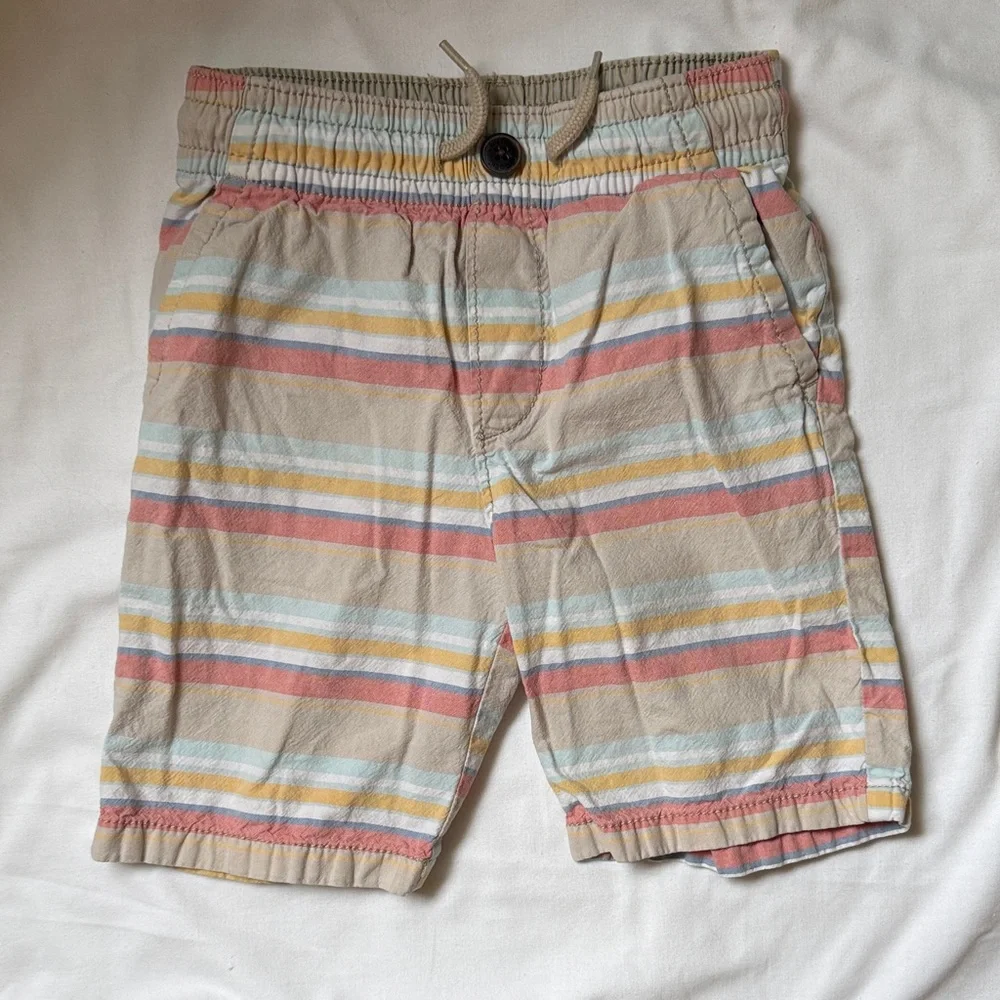 OshKosh B'gosh Striped Shorts in Tan, Pink, Yellow, Blue